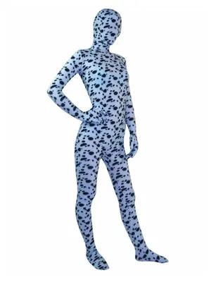 Spotted Dog Pattern Lycra Spandex Unitard Second Skin Zentai Unisex Zentai Suit Holiday Costume
