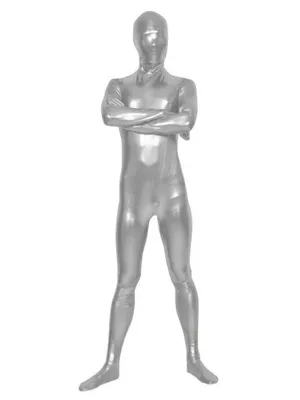 Second Skin Silver Lycra Zentai Suit Unisex Skinsuit Holiday Costume