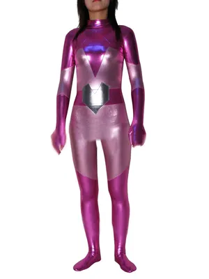 Purple Wetlook Unitard PVC Catsuit Second Skin Clothing Sexy Costume