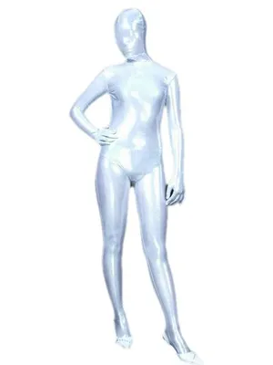 Second Skin White Wetlook Unitard PVC Full-body Zentai Suit