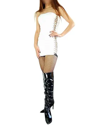 Second Skin White Sexy Clothing PVC Dress