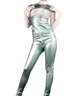 Sliver Front Open Shiny Wetlook Unitard PVC Catsuit Second Skin Clothing Sexy Costume Sliver Front Open Shiny Wetlook Unitard PVC Catsuit Second Skin Clothing Sexy Costume