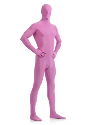 Pink Color Full Body Morph Costume Spandex Holiday Unisex Lycra Unitard Second Skin Zentai Suit