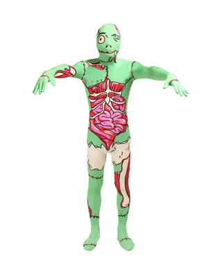 Light Green X-ray Human Anatomy Full Body Second Skin Costume Halloween Spandex Skinsuit Holiday Unisex Cosplay Zentai Suit