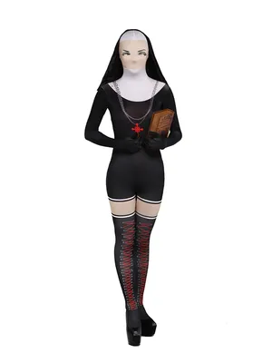 Black and White Jesus Ssiter Halloween Full Body Morph Costume Spandex Skinsuit Holiday Unisex Lycra Second Skin Zentai Suit