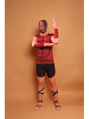 Red Armor Full Body Second Skin Costume Halloween Spandex Skinsuit Holiday Unisex Cosplay Zentai Suit