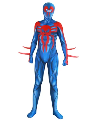 Comic Movie Miguel O'hara 2099 Spiderman Zentai Catsuit Skinsuit Second-skin Clothing Red Big Spider