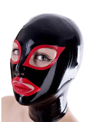 Second Skin Natural Latex Head Cover Suffocation Mask Latex Cat Eye Head Cover