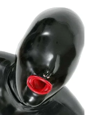 Supply Second Skin Natural Latex Sexy Head Cover Latex Mask with Zipper