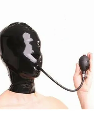 Second Skin Fetish Latex Mask Suffocation Mask Head Cover Latex Mask with Zipper
