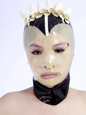 Second Skin Natural Latex Color Blocking Latex Hood