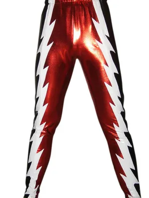 Second Skin Black Red White Spandex Trousers Wet Look Shiny Metallic Pants