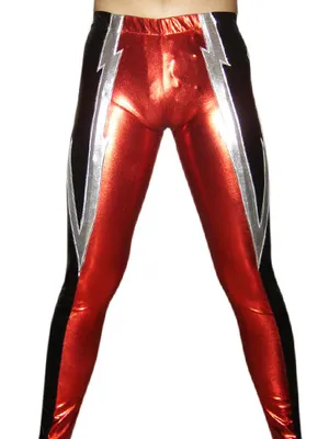 Second Skin Spandex Trousers Black Red Silver Wet Look Shiny Metallic Pants