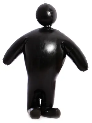 Natural Latex Black Air Inflation Latex Catsuit Second-skin Costume