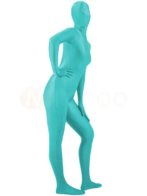 Cyan Second Skin Full Body Lycra Skinsuit Spandex Catsuit Zentai Unitard