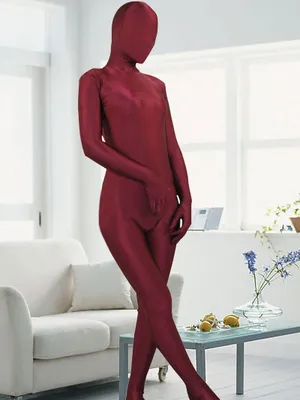 Second Skin Full Body Dark Red Lycra Skinsuit Spandex Catsuit Zentai Unitard