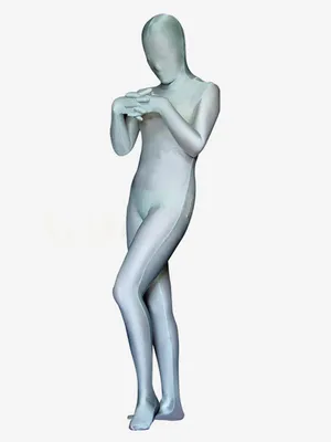 Zentai Costume Skintight Silver Grey Lycra Skinsuit Spandex Catsuit