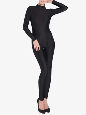 Black Lycra Skinsuit Spandex Catsuit Zentai Unitard Second-skin Clothing