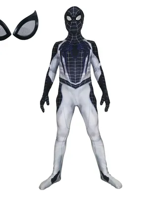 Men PS4 Negative Space Costume Spandex Spiderman Cosplay Zentai Catsuit Skinsuit Second-skin Clothing