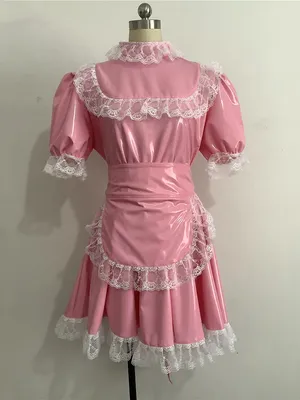 Supply Second Skin French Maid Sissy Dress Uniform Anime Cosplay Sweet Lolita Wetlook PVC Dress