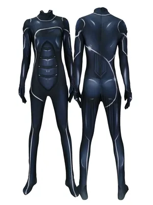 Anime Movie Black Cat Cosplay Costume Black Catwoman Zentai Catsuit Skinsuit Second-skin Clothing