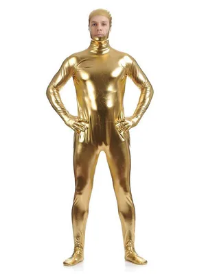 Second Skin Full Body Tights Stretch Wet Look Zentai Shiny Metallic Catsuit