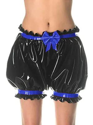 Second Skin Vintage Victorian Pumpkin Shorts Gothic Lolita Elastic Waist Layered Bow Shorts Pants Trim Loose Bloomers Bubble Shorts