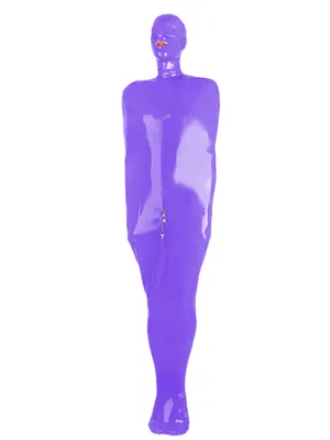 Clear Skinsuit Wetlook Unitard PVC Adults Bondage bag Adults Transparent Skinsuit Wetlook Unitard PVC Bdsm Sleeping Sack Open Head and Attached Front Zipper Fetish Suit Zentai Second-skin Costume