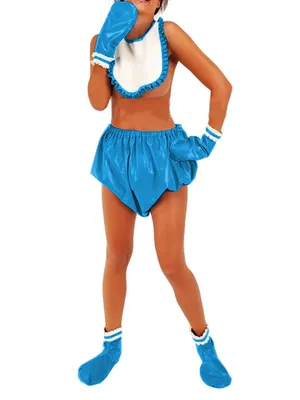 Second Skin Adult Baby Size Diapers 4pcs Costume Wet Look Shiny Wetlook PVC Incontinence Loosely Panties Short Socks Doll Ruffles Mitts Bibi Cosplay Costume