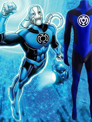 Supply Second Skin DC Comics Blue Lantern Corps Blue Lantern Costume Cosplay Zentai Costume Blue Lantern Costume