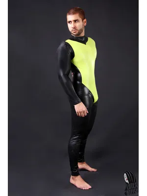 Supply No Zipper Neck Entry Latex Catsuit Second-skin Clothing